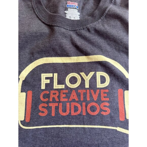 Hanes Beefy-T Floyd Creative Studios Graphic Tee 2XL Charcoal Gray Cotton Blend - Picture 6 of 6